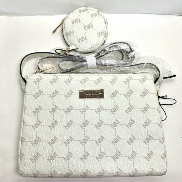 Nicole Miller New York Handbags - CLEARANCE! Nicole Miller 2-Piece Bag Set, Bone, Bag: 10×8×2.5, Pouch: 4×1, NWT